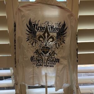 Women's Graphic Button Down Shirt